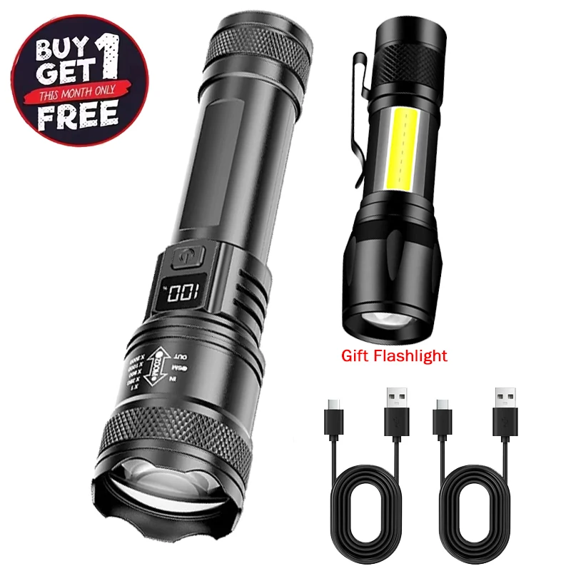 Mini-LED-Taschenlampe, COB + XPE, tragbare Taschenlampe, USB-Aufladung, Camping-Laterne, zoombares Fokuslicht, taktische Taschenlampe mit Stiftclip