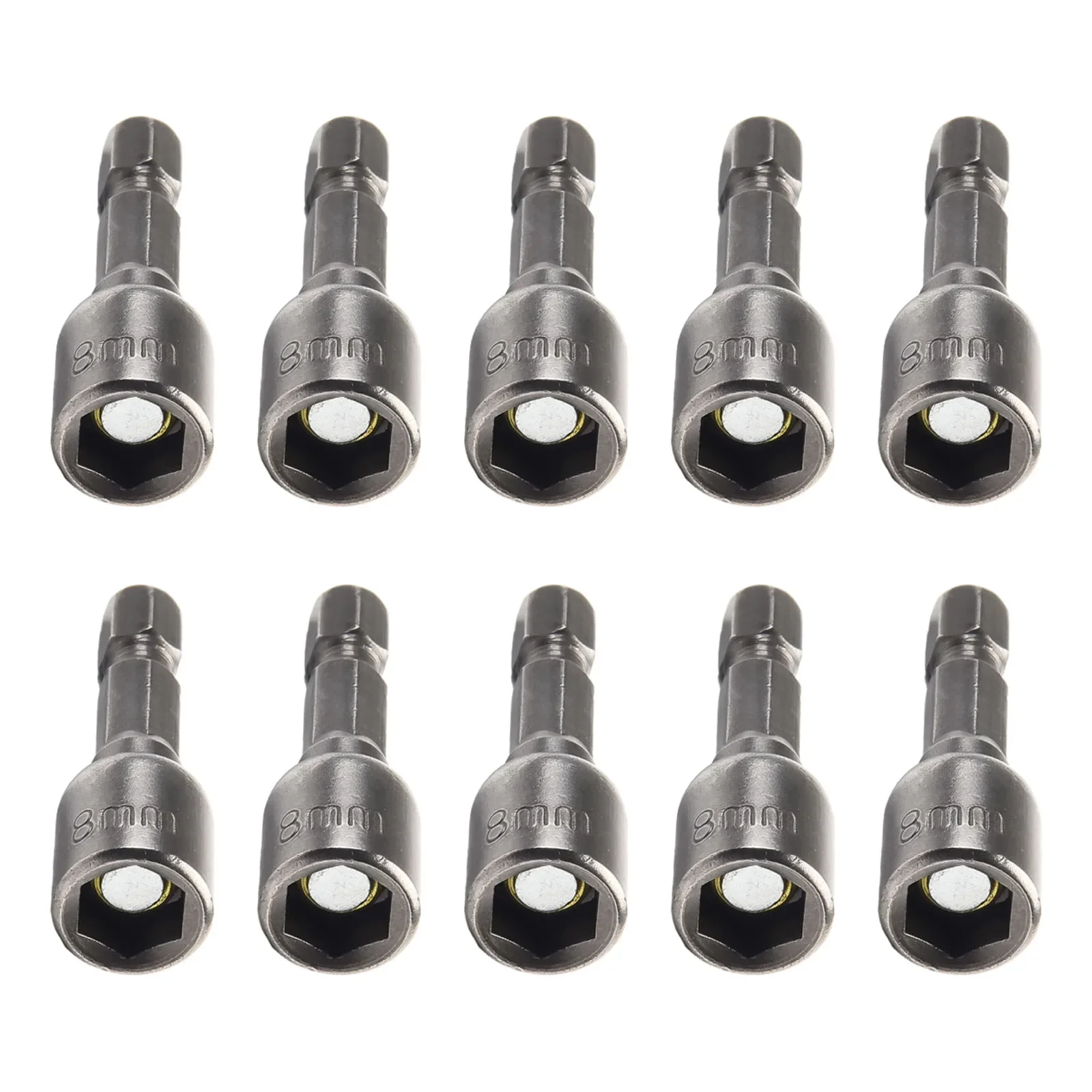 Magnetic Nut Driver Set, 1,4 Hex, 8mm Adaptador, Broca, Comprimento 42mm, Ferramentas Manuais, Ferramentas de Reparação, Acessórios, Soquetes, 10 Pcs