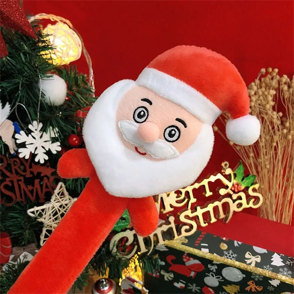 Christmas Slap Wristband Reindeer Elk Snowman Clap Circle Wrist Decoration Cartoon Hand Ring Ornaments Festival Decor
