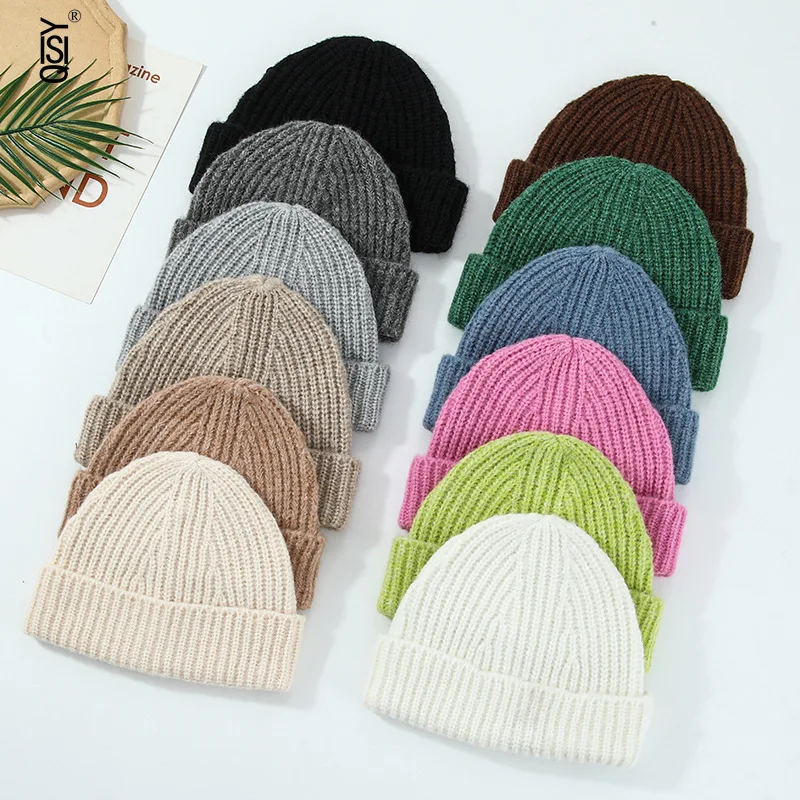 

Outdoor Versatile, Casual, Simple Solid-color Warm Woolen Knitted Hats for Men and Women
