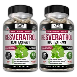 Resveratrol 1200 Mg - Antioxidant Supplement 120 Capsules - Supports Healthy Aging, Immunity,brain Enhancement and Heart Support