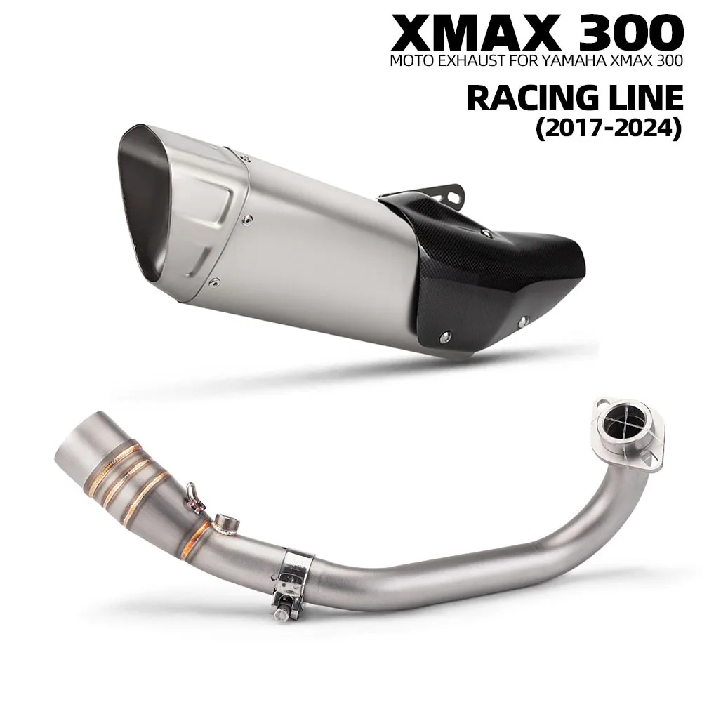 

Scooter Exhaust Full System Kit For Yamaha XMAX250 XMAX300 Tricity300 XMAX/Tricity 250/300 2017-2024 Moto Manifold Pipe Muffler