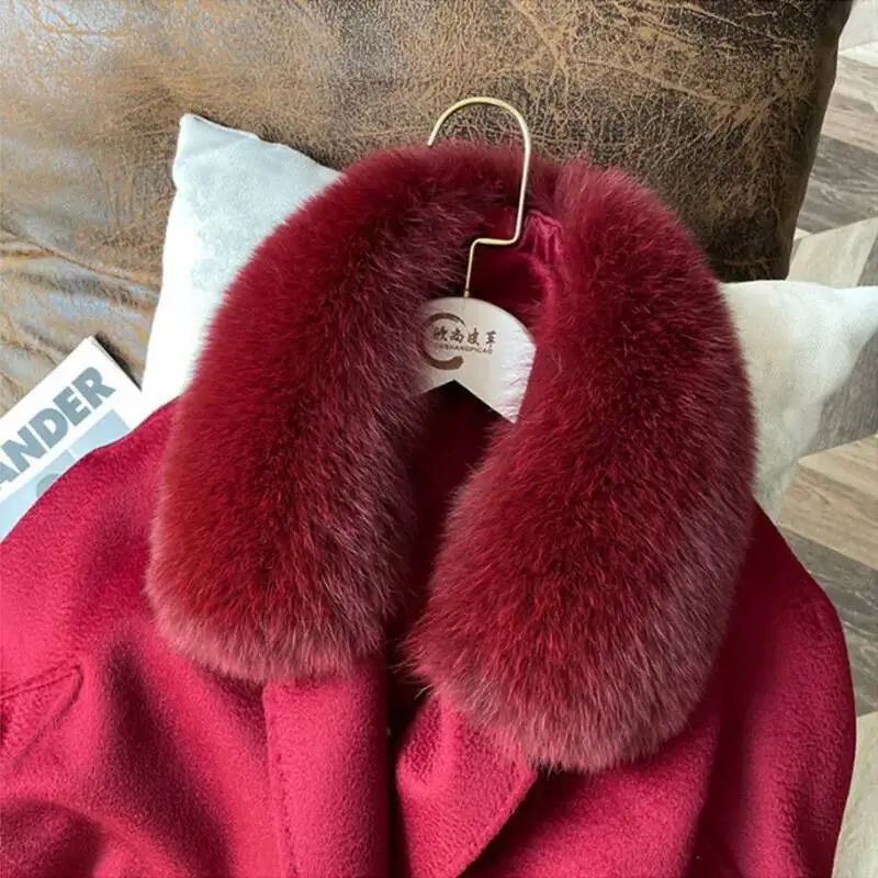 100% Real Fur Collar Keep Neck Warmer Genuine Fox Fur Scarf Winter Luxury Fluffy Shawl Luxury Scarves Female