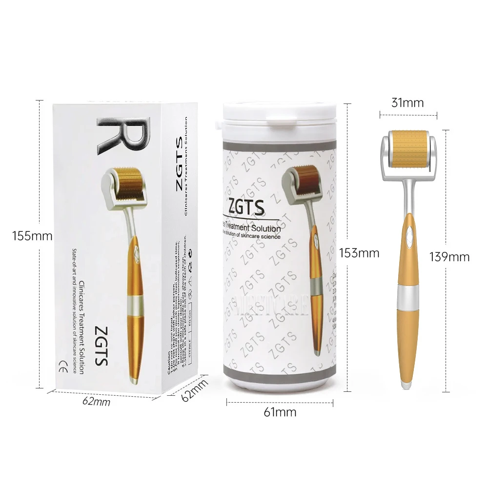 ZGTS 192 pinos Derma Roller 0.2mm Sistema de Microagulhamento Pontas de Dermaroller Caneta Derma para Cuidados Faciais e Capilares