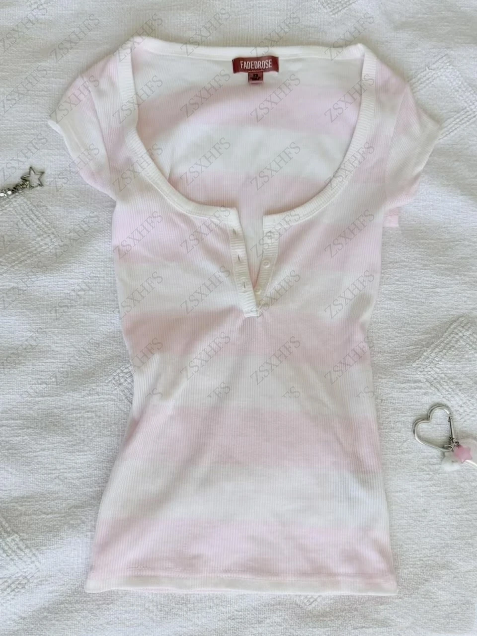 Baby Y2K Clothing - เสื้อยืดสีชมพู เสื้อผ้าผู้หญิง สไตล์น่ารัก ลายกราฟิกฤดูร้อน ลายทาง สไตล์ฮาราจูกุ