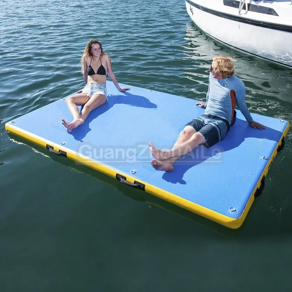 Water floating platform magic carpet, fishing platform boat, yacht floating fishing platform, inflatable boat