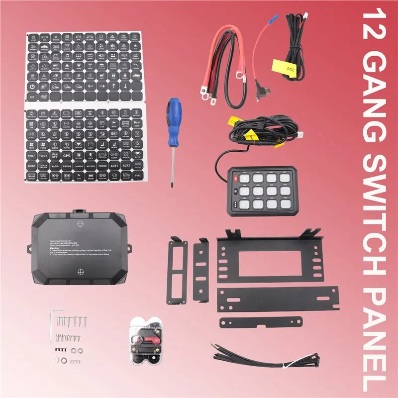 12 Gang Switch Panel RGB Switch Pod 12V Switch Panel For Car Truck Offroad RV Van SUV UTV ATV Top-Rated