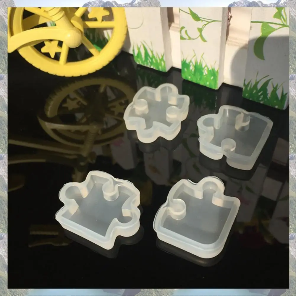 2025 Trend DIY Jigsaw Puzzle Mold Silicone Can Be Assembled Full-Page Pendant Crystal Epoxy Mirror Glossy