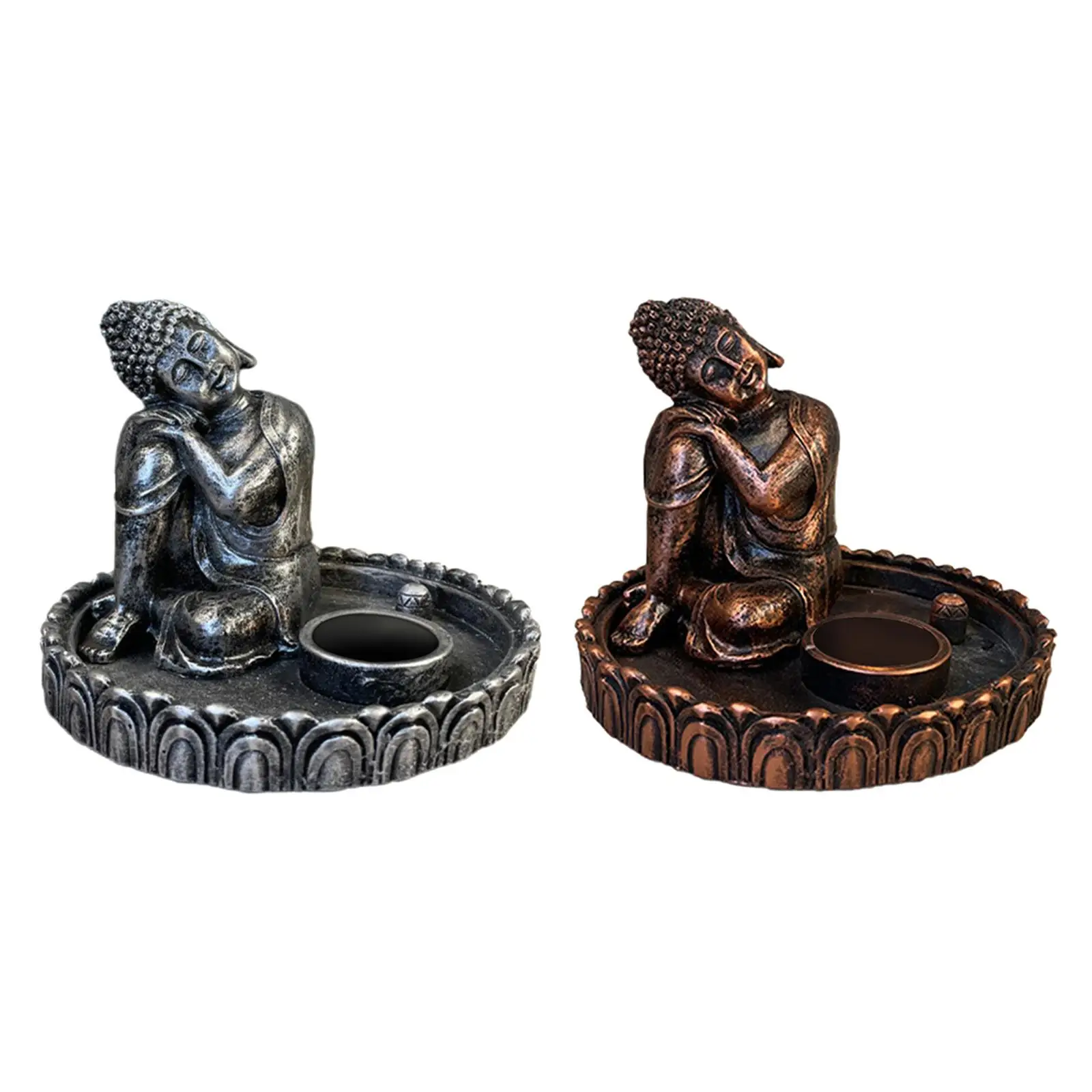 Buddha Candle Holder Figurine Home Porch Office Docor Decor