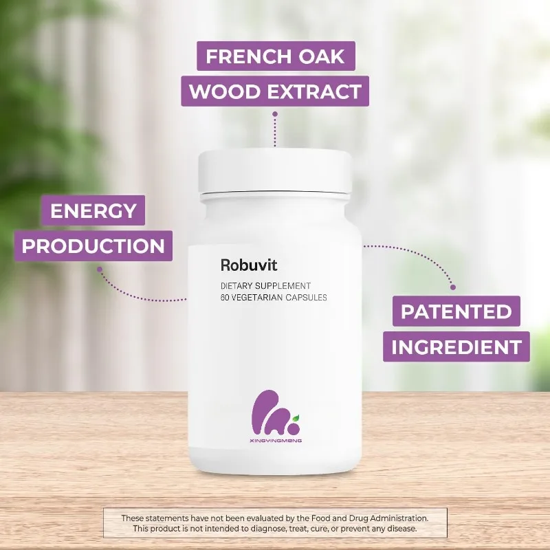 Robuvit (extracto de roble francés) 200 mg diario - suplemento energético y antioxidante | Sin OGM y sin gluten -60 cápsulas vegetarianas
