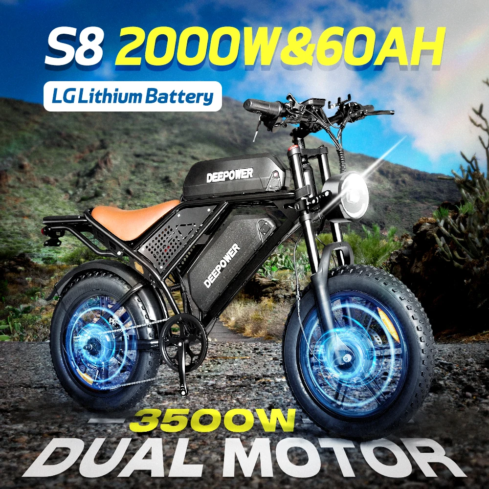 IDOTATA S8 Ebike, Dual Motor 3500 W, zwei Batterien 60 Ah, 50 km/h, maximale Kilometerstand 200 km