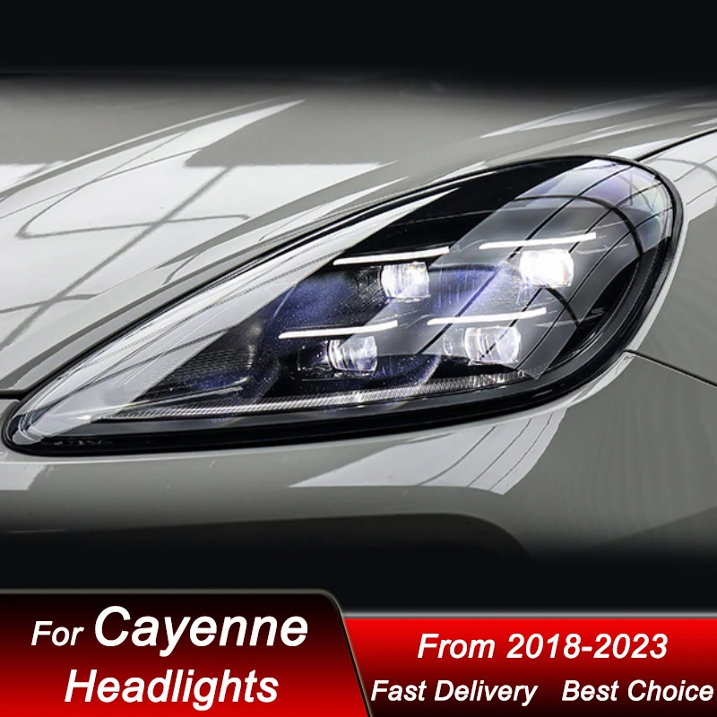 

Hot Car Headlights For Porsche Cayenne 9Y0 18-23 to 2024 style full LED Auto Headlamp Assembly Projector Lens Accessories Kit