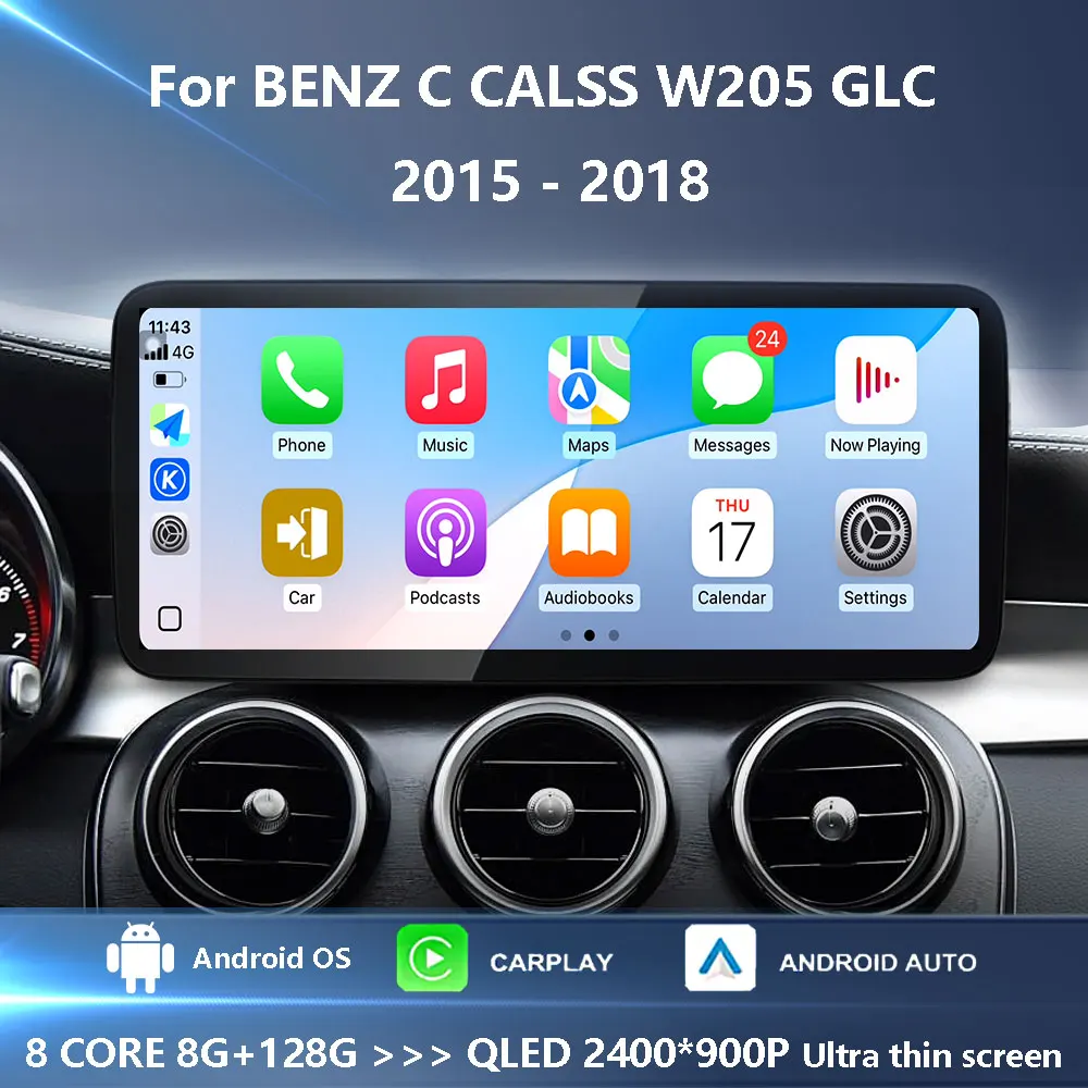 

Android Intelligent System For BENZ C CALSS W205 GLC 2015 - 2018 Car Video Multimedia Player GPS Navigation 4G QLED HD Screen BT