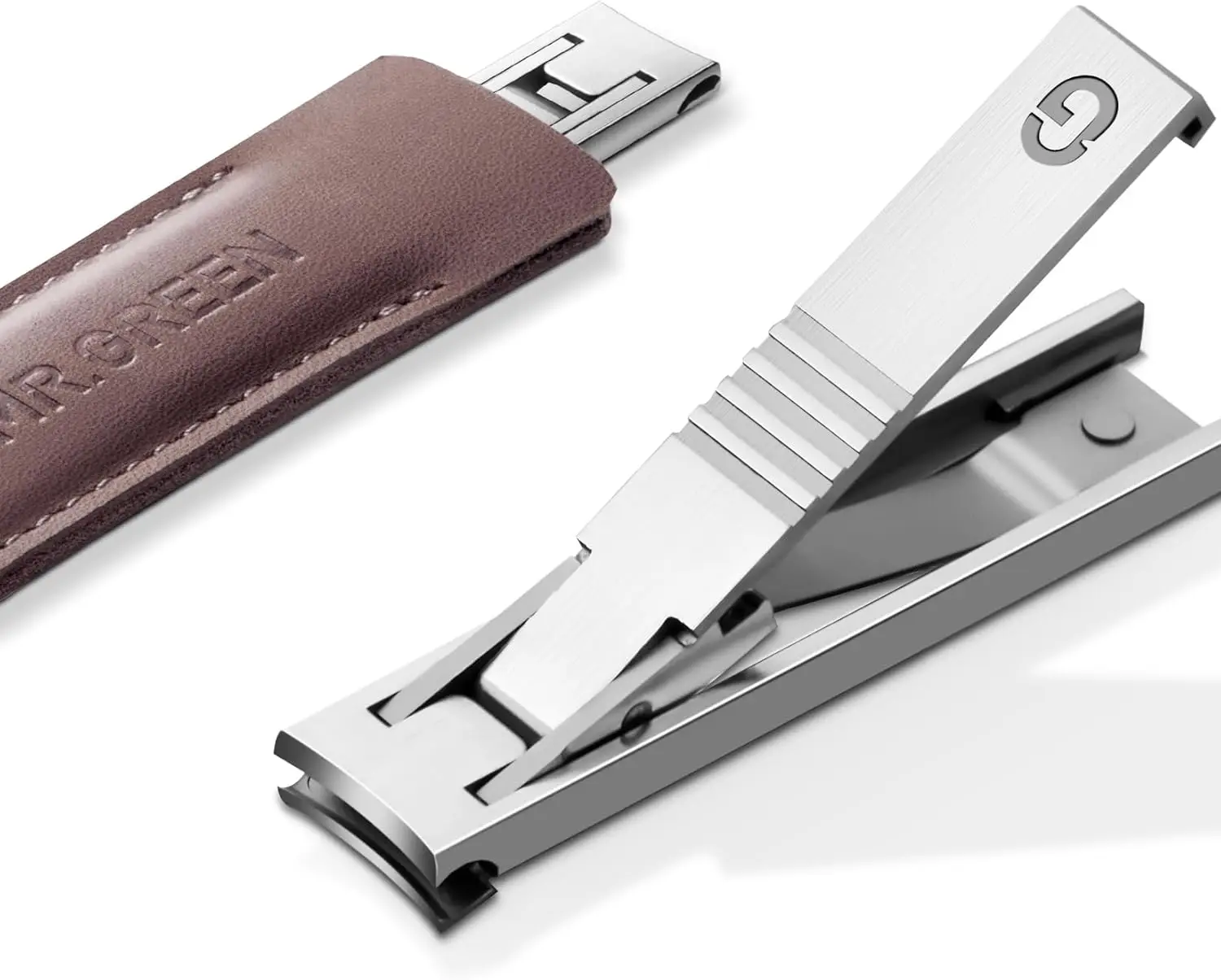 

Ultra Thin Nail Clippers with German Precision Technology and Cow Leather Cover, Dark Brown