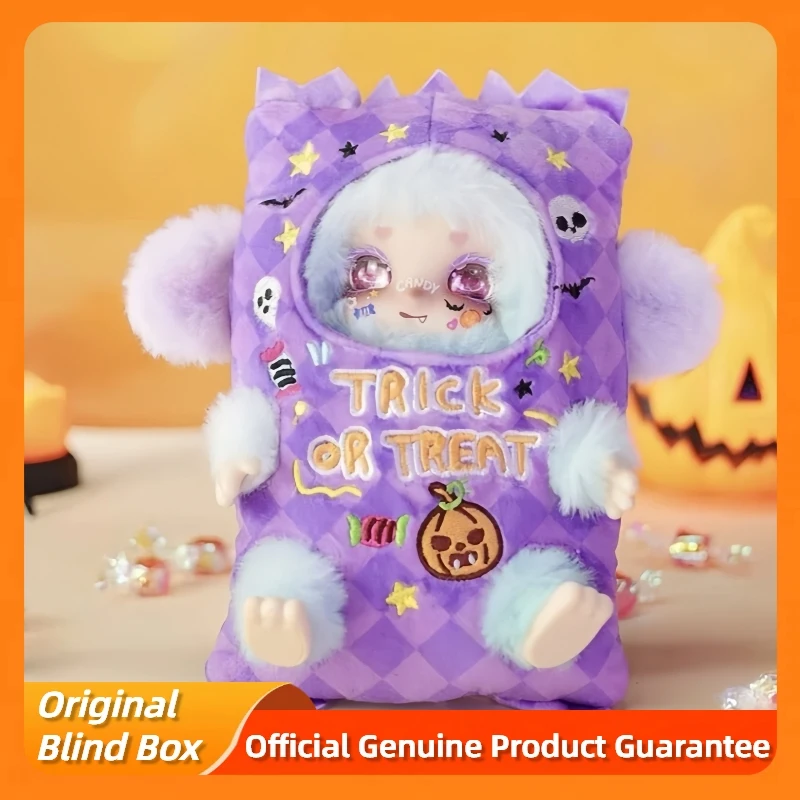 本物のロキキトリックオアトリートシリーズブラインドボックストレンディトイズキュートビニールプラッシュペンダントフィギュアドールミステリーボックストイズハロウィンギフト