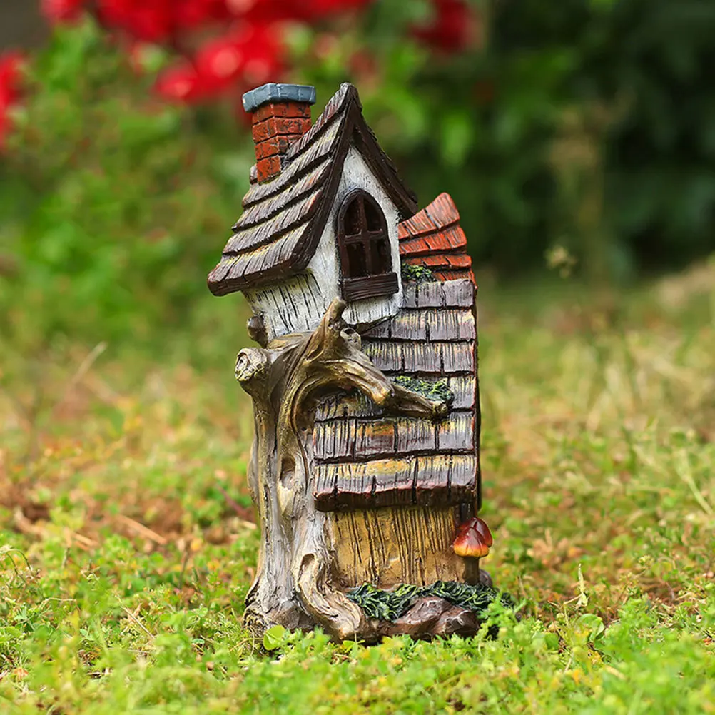 

Мини-домик из смолы, нежное микропейзажное украшение, украшение для рабочего стола, маленький дом, ремесло из смолы, садовый декор