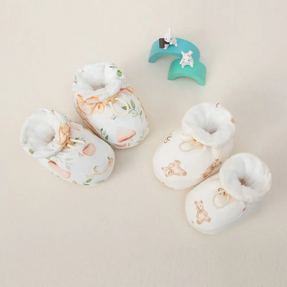 

New Drawstring Design Baby Walking Shoes Soft Newborn Cotton Shoes Anti Slip Thicken Crib Boots Winter