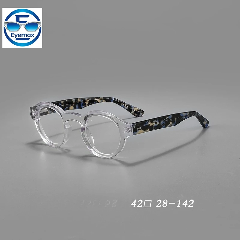 

Винтажные круглые очки в оправе из ацетата, прозрачные очки в ретро-стиле, оптические очки с полной оправой, очки по рецепту для женщин и мужчин