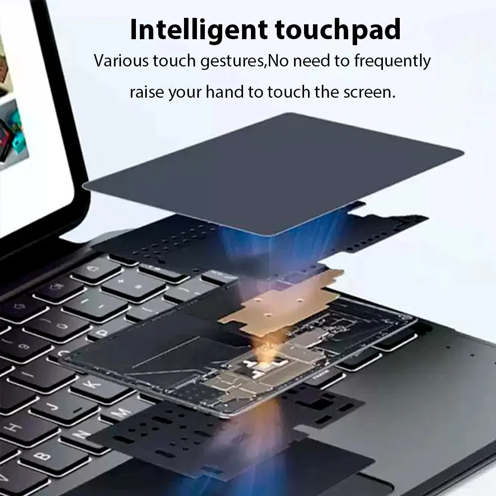 لوحة مفاتيح بلوتوث تعمل باللمس 2025 مع ماوس لجهاز iPad 10th Generation Pro 13 12 11 10 9 8 7 بوصة لأجهزة iPad Mini وسامسونج وشاومي اللوحية #4