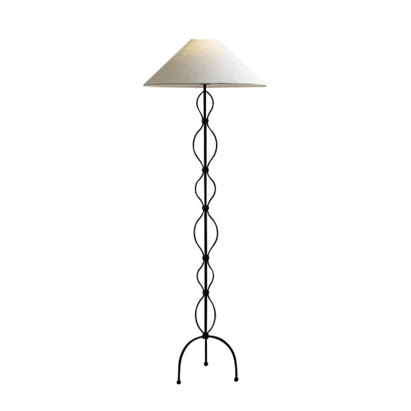 Nordic Vintage Wabi Sabi tkanina Led lampa podłogowa salon gabinet lampka nocna do sypialni Home Decor Sofa narożna lampa stojąca