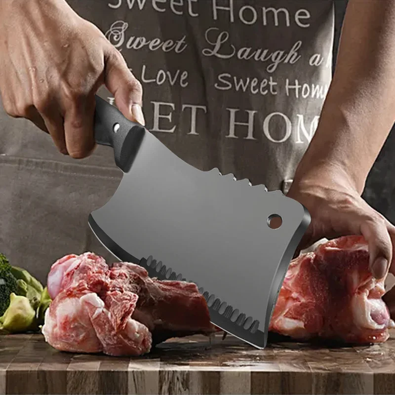 Professional Meat Cleaver Knife Heavy Duty Butcher Knife for Kitchen Ultra Sharp Chef Knife for Meat Cutting and Bone Chopping