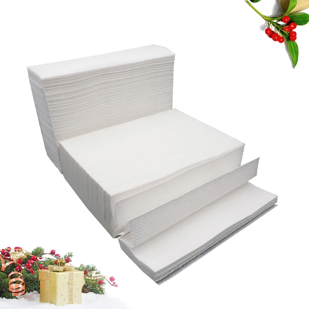 

400pcs Thickened Tissue Paper Towel Kitchen Thick Paper Towels Home Cafe Restaurant White High Absorbent Natural Pulp