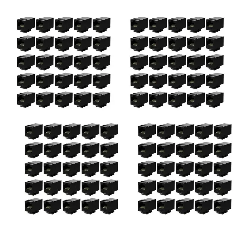 ABUP-100 Pcs Rj45 Coupler Cat6 Keystone Jacks Inline Coupler Female To Female Insert Coupler
