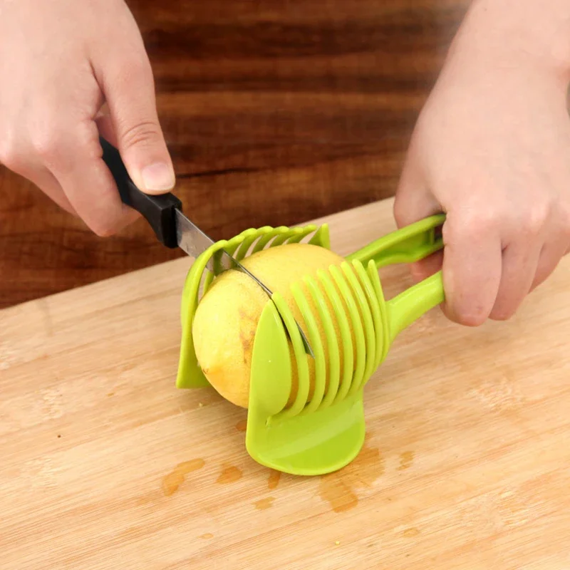 

1pcs Cutting Tool Round Tomato Lemon Egg Slicer Vegetable and Fruit Holder Specialty Kitchen Green Accessories Home Gadgets