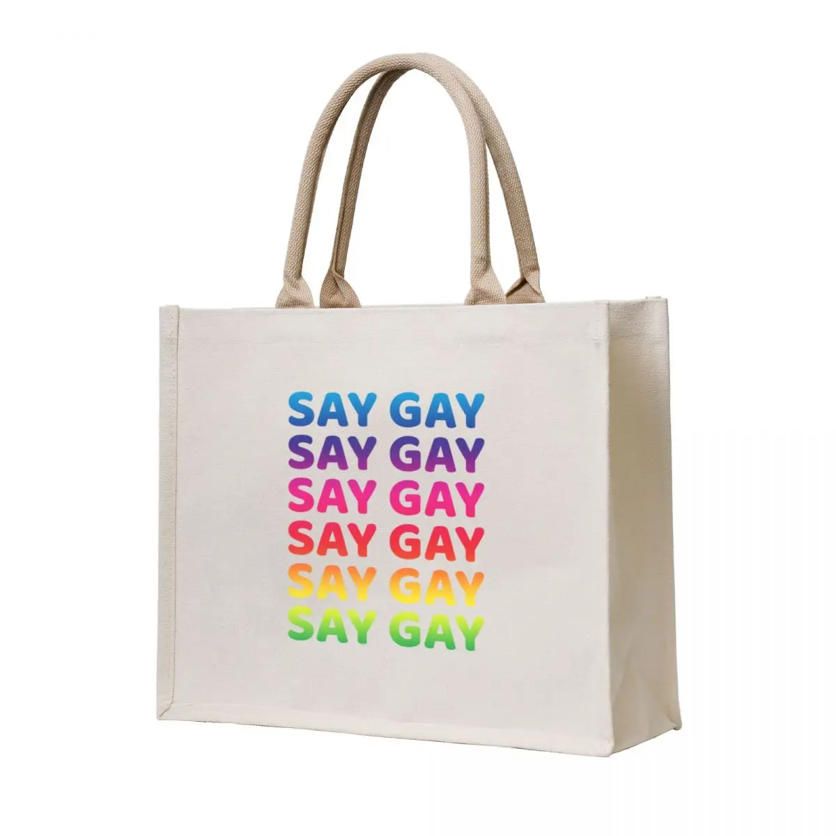 

Say Gay Shirt, Gay Pride LGBTQ Rainbow Tote Bag custom bags bag for beach Women's tote bag Women bags