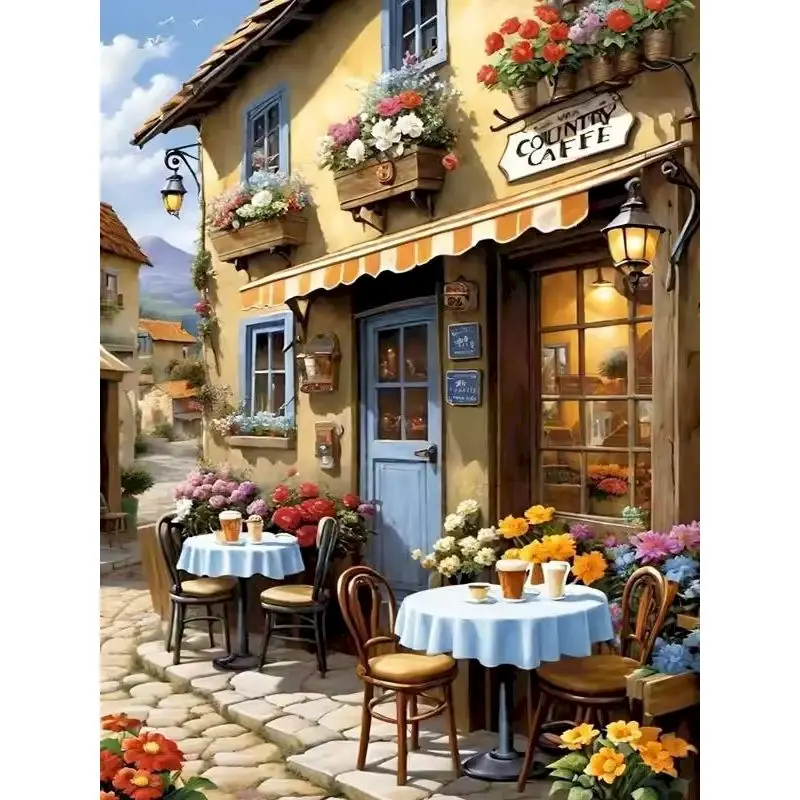 

GATYZTORY DIY Painting By Numbers Store Landscape Oil Painting Home Decor HandPainted Canvas Drawing Gift