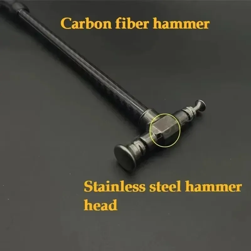Martillo nivelador de percusión de fibra de carbono de acero inoxidable para reparación de carrocería de abolladuras de coche, herramienta de reparación reemplazable sin rastro, 1 Uds.