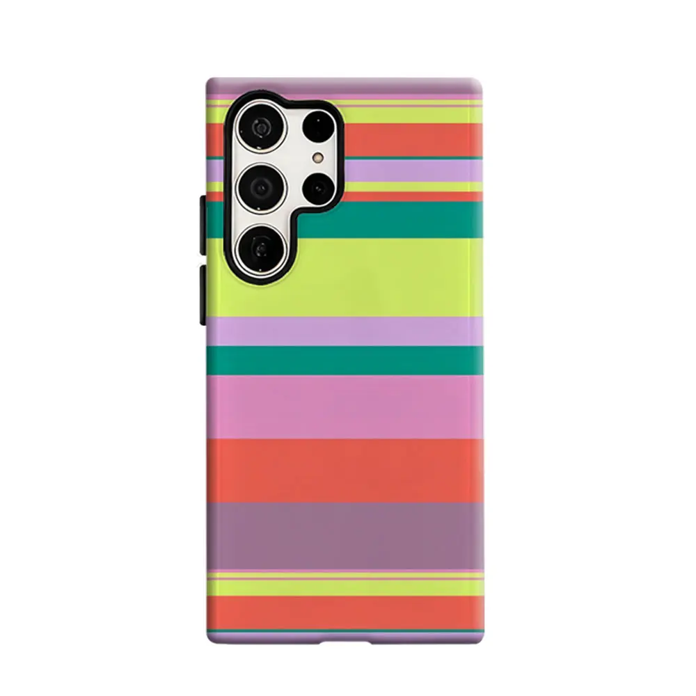 CaseLumi Phone Case For Samsung Galaxy S25 S24 S23 Ultra Plus HD Hard Vibrant Color Bands Double Layer Cover Film Shell