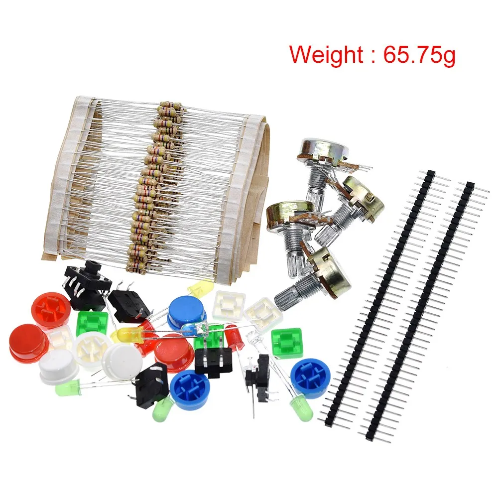 1 sets Handy Portable Resistor Kit forArduino Starter Kit  R3 LED potentiometer tact switch pin header