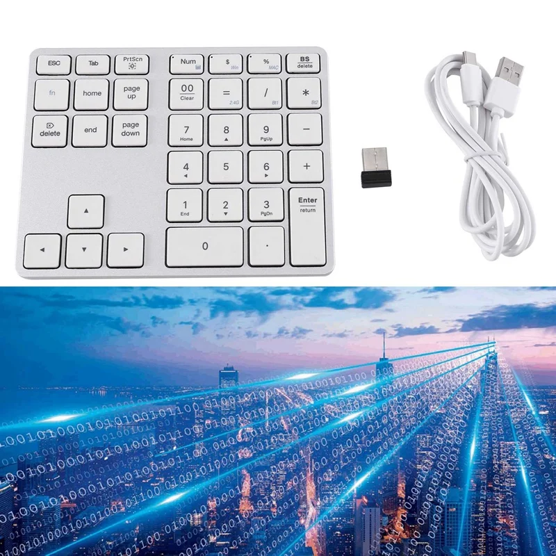 Bluetooth 5.0 Wireless Numeric Keypad 35 Keys Digital Keyboard For Windows Android PC Tablet Laptop