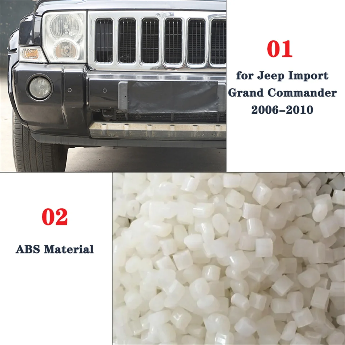 Per Jeep Commander 2006-2010 copertura fendinebbia anteriore accessori decorativi Trim ABS fibra di carbonio