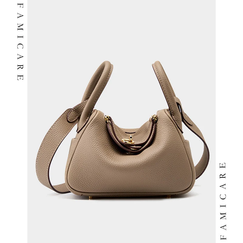 

Genuine Leather Crossbody Bags for Women Stylish Commute or Office Handbag with Gold Hardware New Minimalist Lady Shoulder Bag