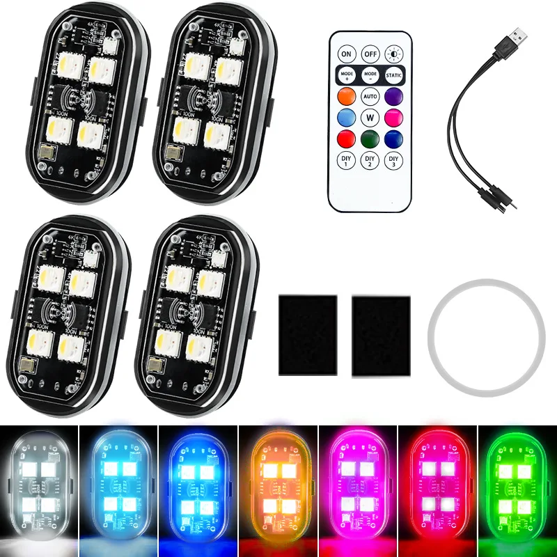 New Wireless Remote Control Waterproof 8Colors Multi-Mode Strobe Flash Decorative Night Navigation Light for Aircraft and Car
