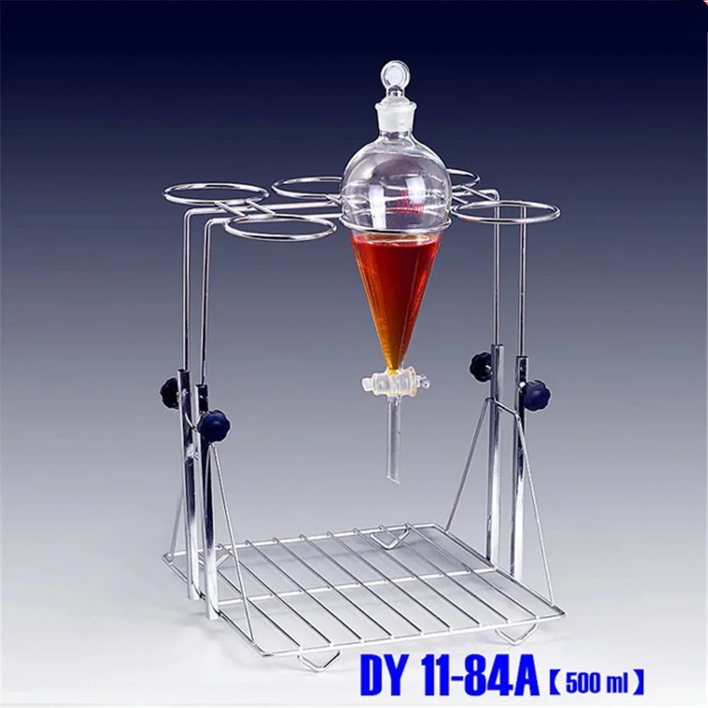 Liftable aço inoxidável separando funil stand, suporte para 500ml W, 6 furos Lab Supplies