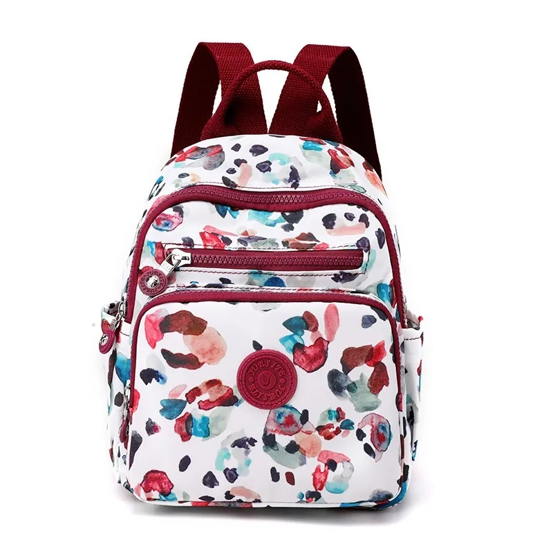 Women's Nylon Backpack Printed New Lightweight Outdoor Leisure Travel Small Bag Fashion Versatile Mini Women's Small Backpack