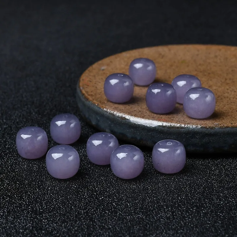 Purple chalcedony bucket beads DIY handmade beading accessories