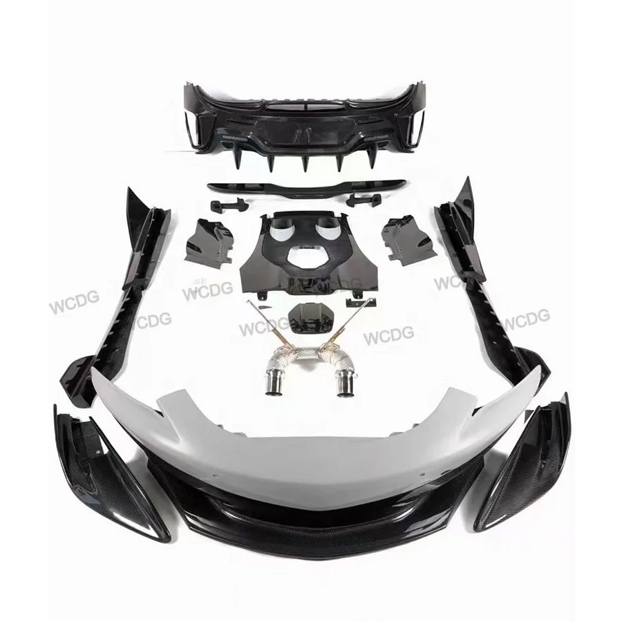 Half Carbon Fiber Bodykit for-McLaren 540C 570S 570GT Upgraded 600LT Style Front Bumpers Side Skirt Rear Diffuser-New Body Kit