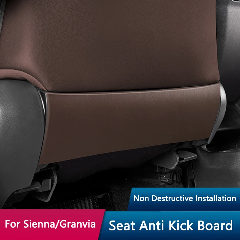 

QHCP Car Seat Anti Kick Pad Leather ABS Rear Seat Back Anti-kick Mat Protection Fit For Toyota Sienna Granvia Interior Accessory