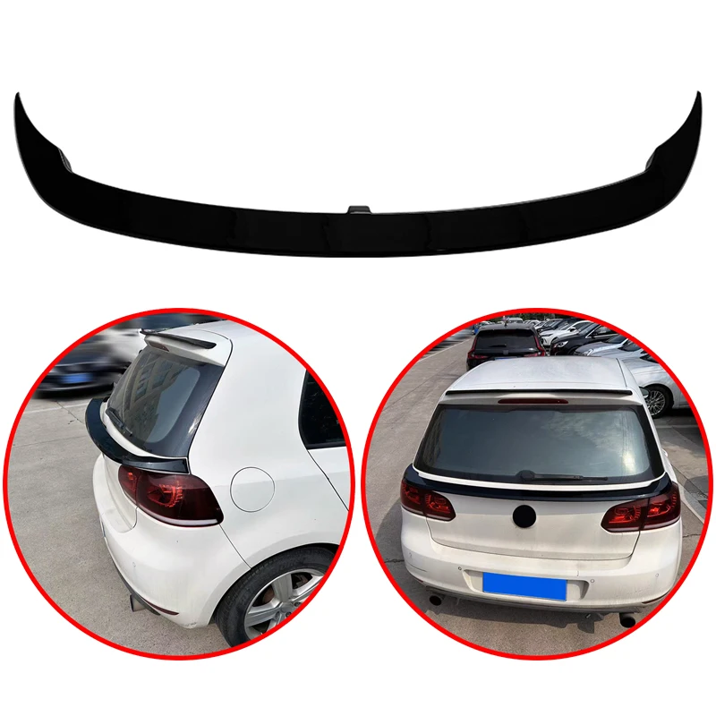 

Dedicated to VW Volkswagenv Golf 6 Regular vehicle models Car Rear Middle Wing Spoiler Glossy Black High Quality ABS Body Kit