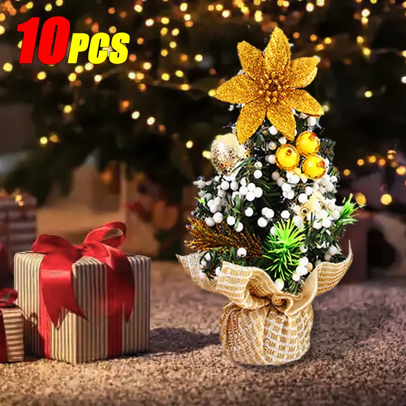 

10PCS 20cm Christmas Tree Table Decorations Christmas Tree Decorations Desktop Decorations Christmas Gifts Party Decorations