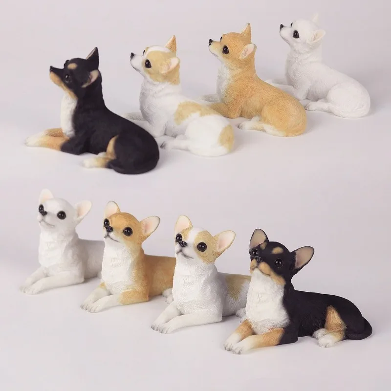 Mini Simulation Chihuahua Resin Crafts Car Ornament