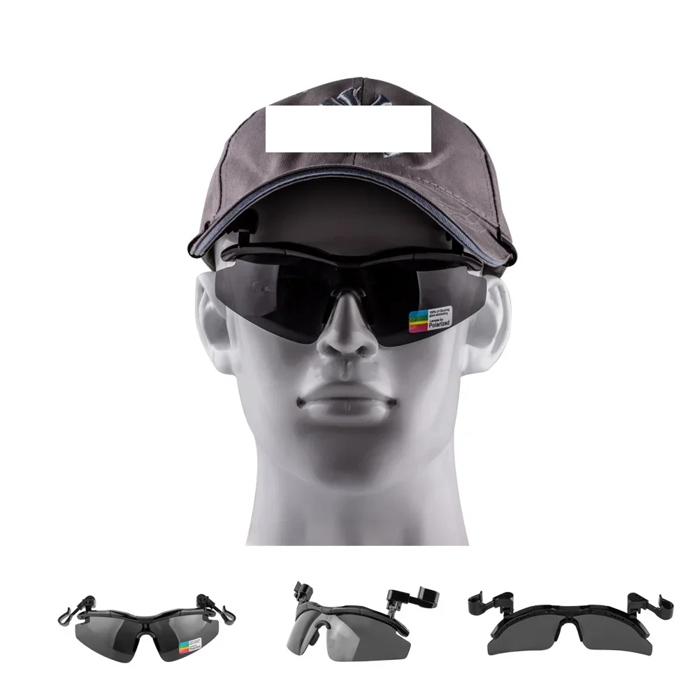 

Outdoor Polarized Sunglasses, Fishing Cycling Traveling Flip Cover UV Protection Sunglasses That Can Be Clipped on the Hat Cap