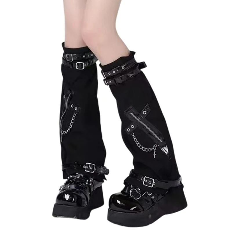 Eyelet Leg Warmer Dark Arm Sleeves Leg Warmer Stockings 2000s Fashion Lover 10CD