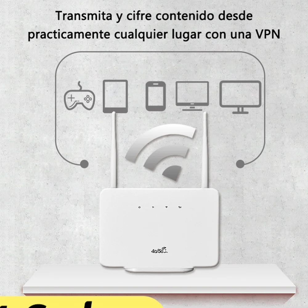 4G LTE CPE Router Modem 300Mbps 4G Router Wireless Modem External Antenna and Sim Card Slot EU Plug for Home Travel Work Hotspot