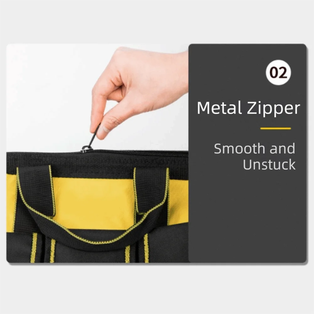 Thicken Big Capacity Multifunctional Tool Bag Multi-Pocket Upright Stand Electrician Storage Bag Padded Strap