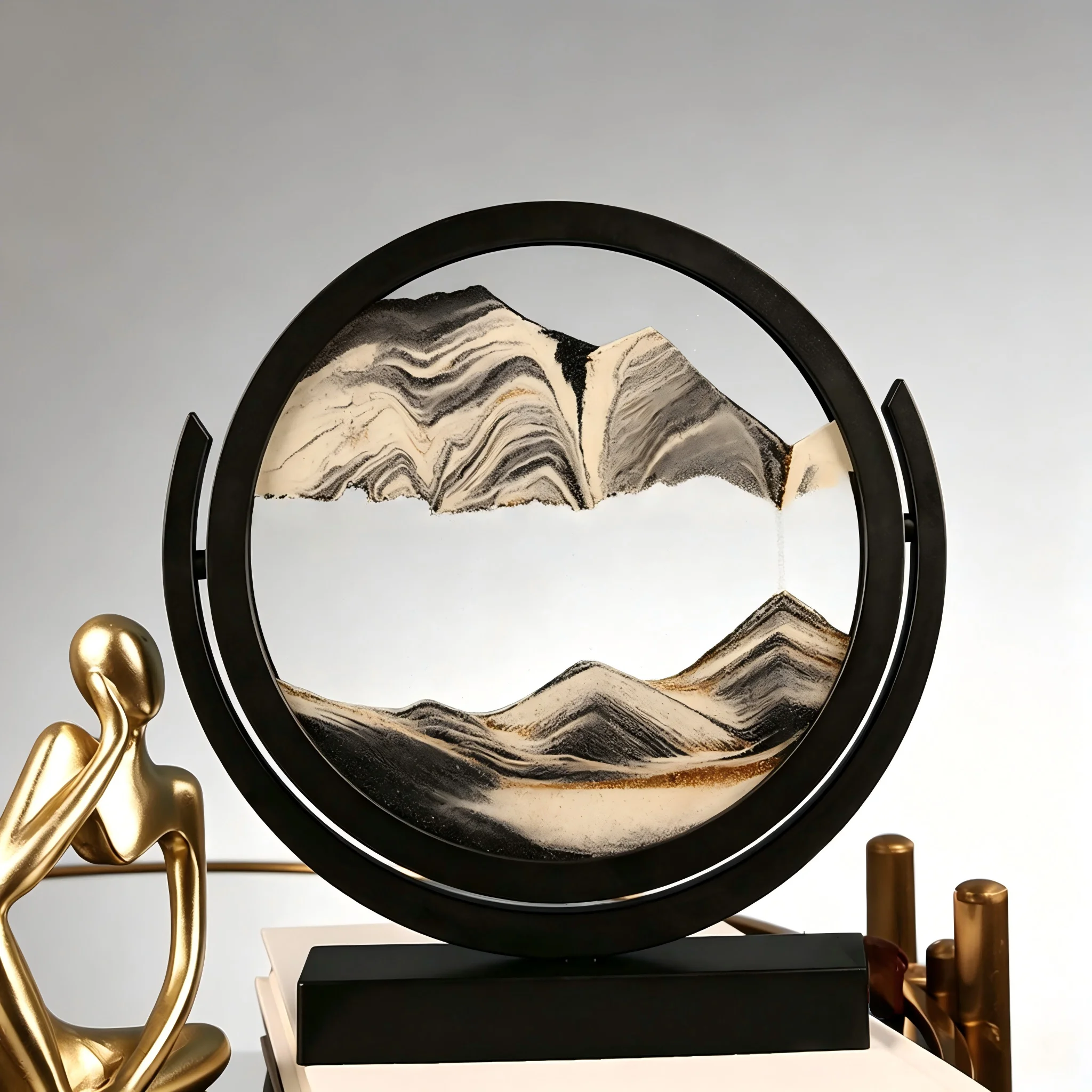 Bunte, fließende Sandkunst, Sandkunst aus Glas – unabhängige, dynamische 3D-Sandkunst, dekoratives Schmuckstück für den Schreibtisch, rotierende Sandkunst für das Zuhause, Sanduhr-Glasornament für das Wohnzimmer, Geschenk zum Schulabschluss, beliebte Landschaftskunst, Dekoration für Büroschränke, Sandkunst mit Motiven aus dem Tiefseeboden, dynamisches Sandbild, 3D-Dekoration mit fließendem Sand in verschiedenen Farben, Sandkunst-Disc, in verschiedenen Farben erhältlich. – Detail 5